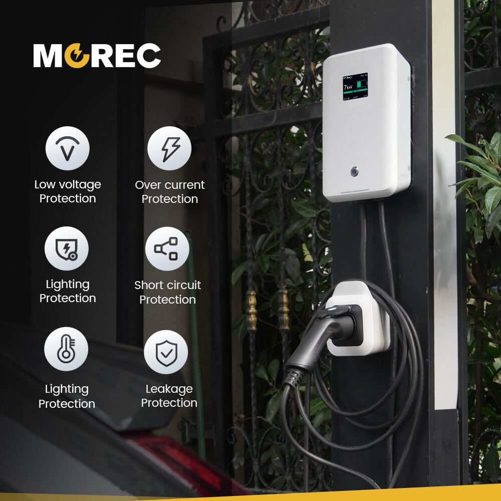 MOREC AC Wallbox 32A - Borne de recharge EV avec prise Type 2