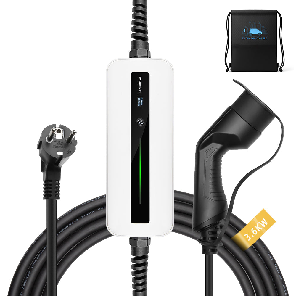 MOREC Type 2 Max 3.6KW Smart Portable EV Charger with Schuko Plug - PCD018T2