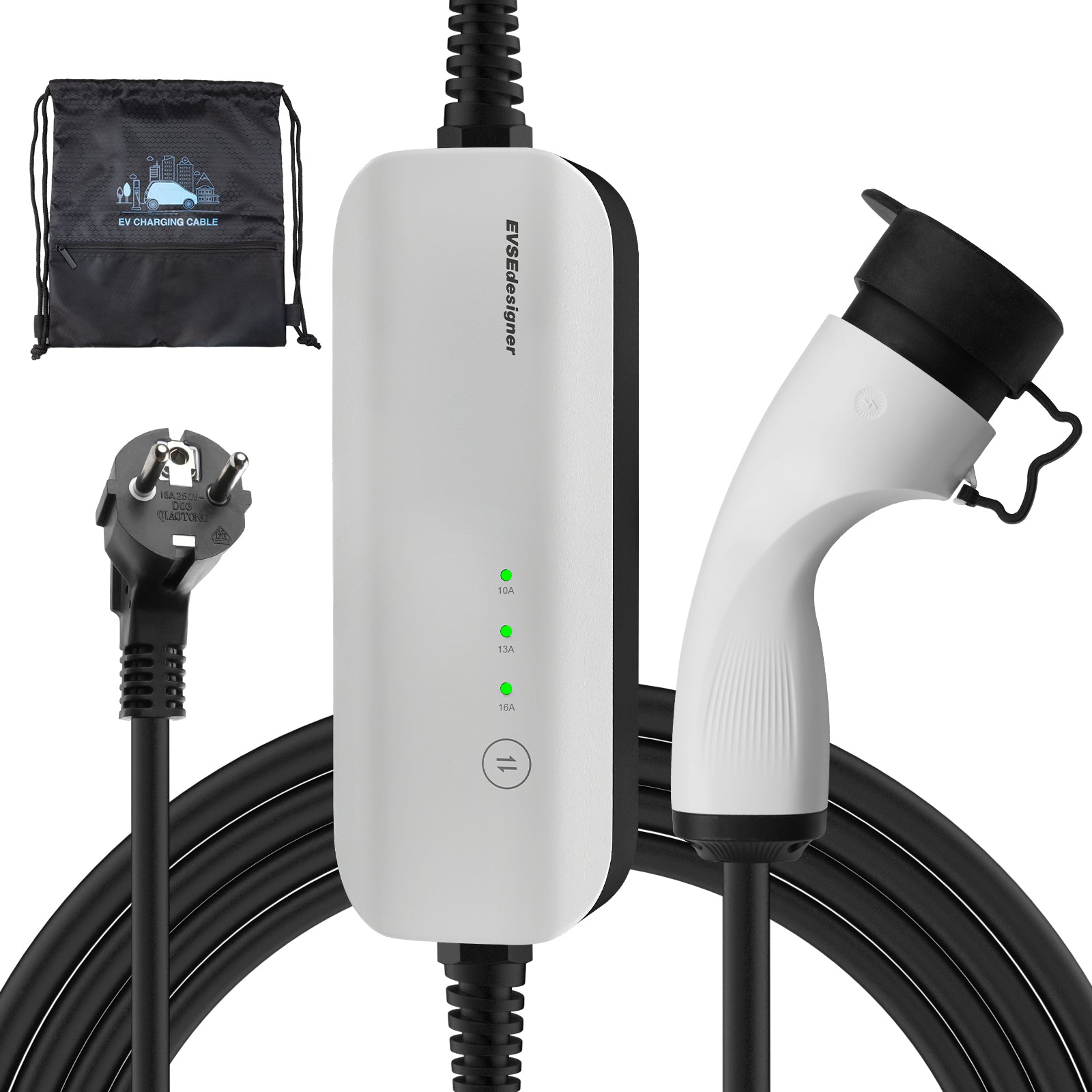 3.6KW Portable EV Charger 10/13/16A With Schuko Plug 100% NEW - YM020