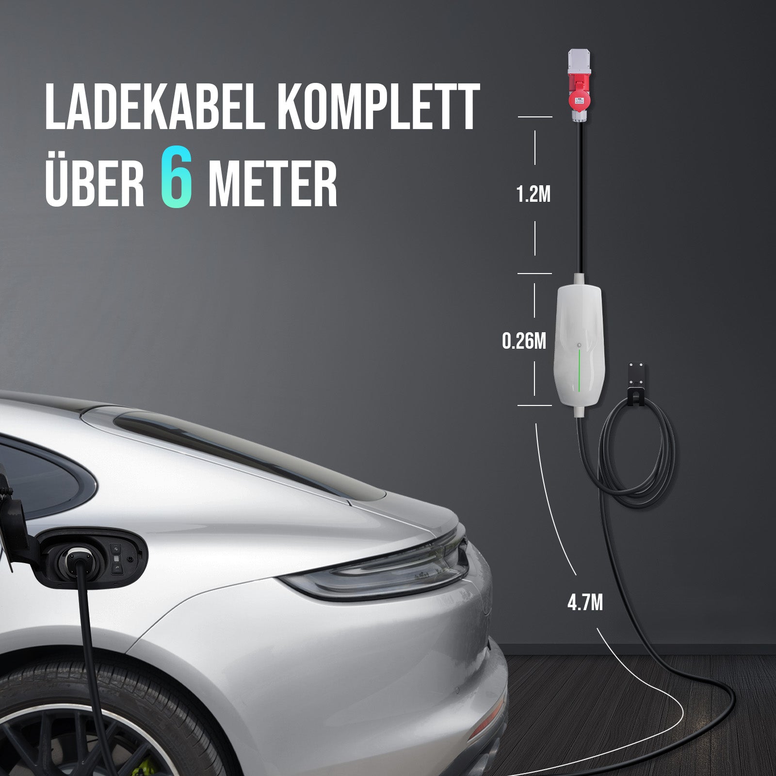 Morec Mobile Wallbox 11KW Fixed Current Type 2 Portable EV Charger With CEE Plug