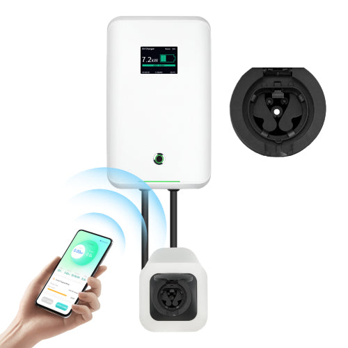 MOREC 7KW APP-controlled Wallbox Charger with Type 2 Socket With ANTI-TOUCH Shutter - MC20AAPP