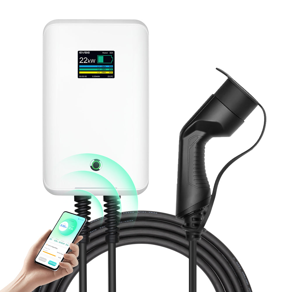 MOREC EV Wallbox Charger with Type 2 Plug APP Control 7/11/22KW EV Charger - MC20CAPP