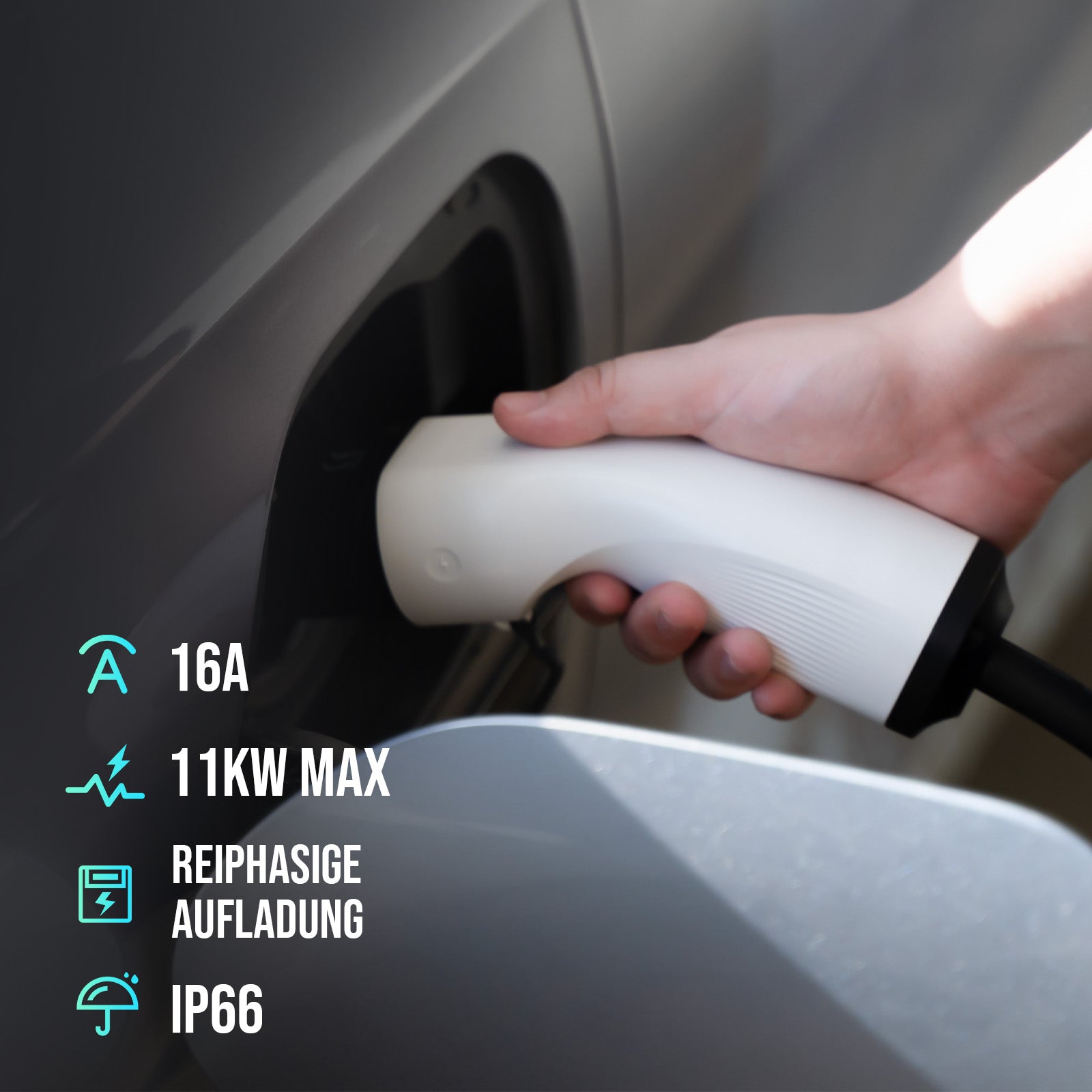 Morec Mobile Wallbox 11KW Fixed Current Type 2 Portable EV Charger With CEE Plug