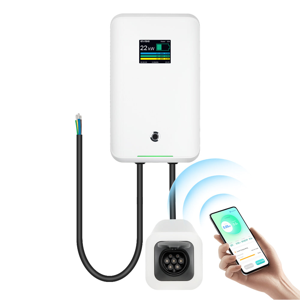 MOREC APP-gesteuertes 7-kW-EV-Wallbox-Ladegerät mit Typ-2-Steckdose mit ANTI-TOUCH-Shutter – MC20AAPP