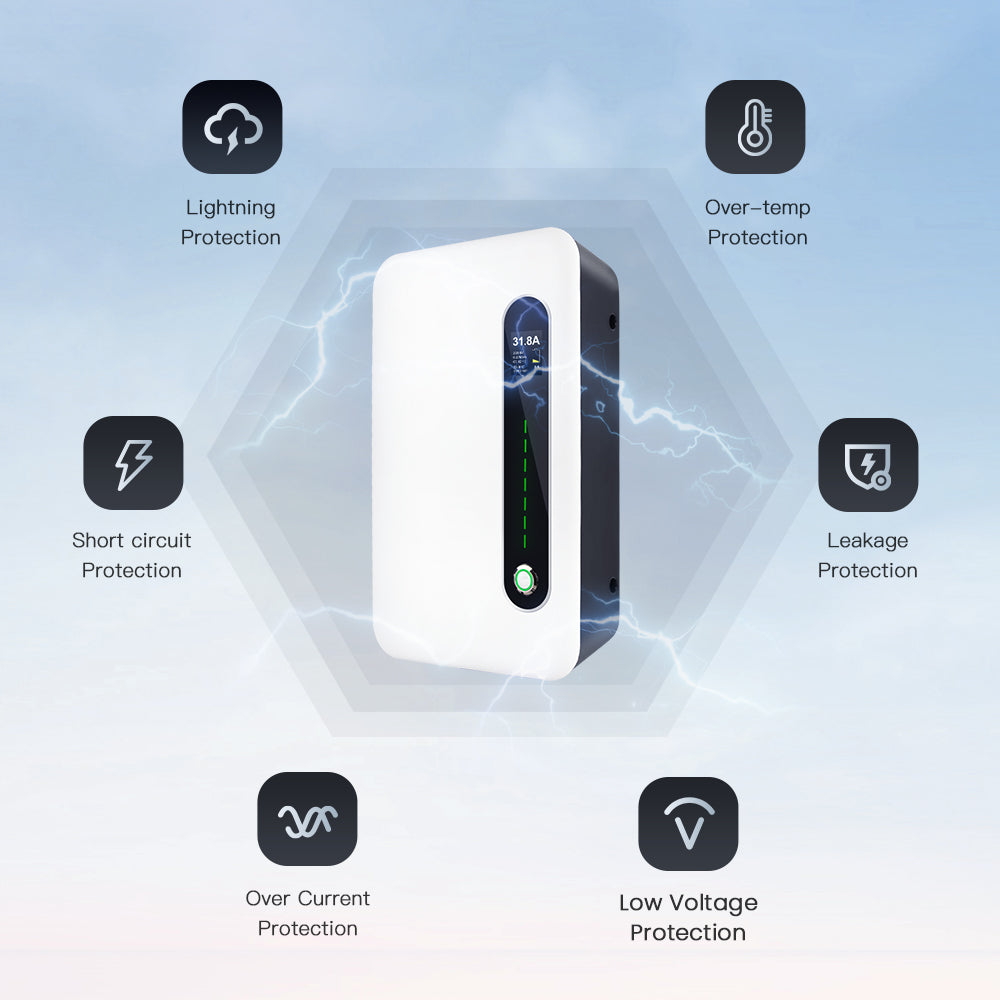 MOREC EV Wallbox Charger with Type 2 Plug 7KW APP Control EV Charging Station - F30APP