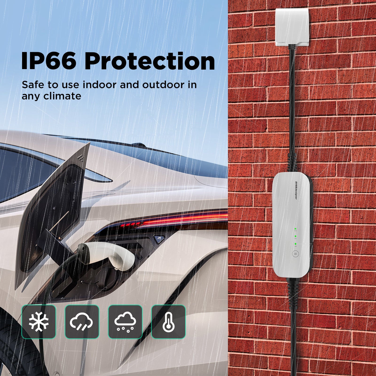 3.6KW Portable EV Charger 10/13/16A With Schuko Plug 100% NEW - YM020