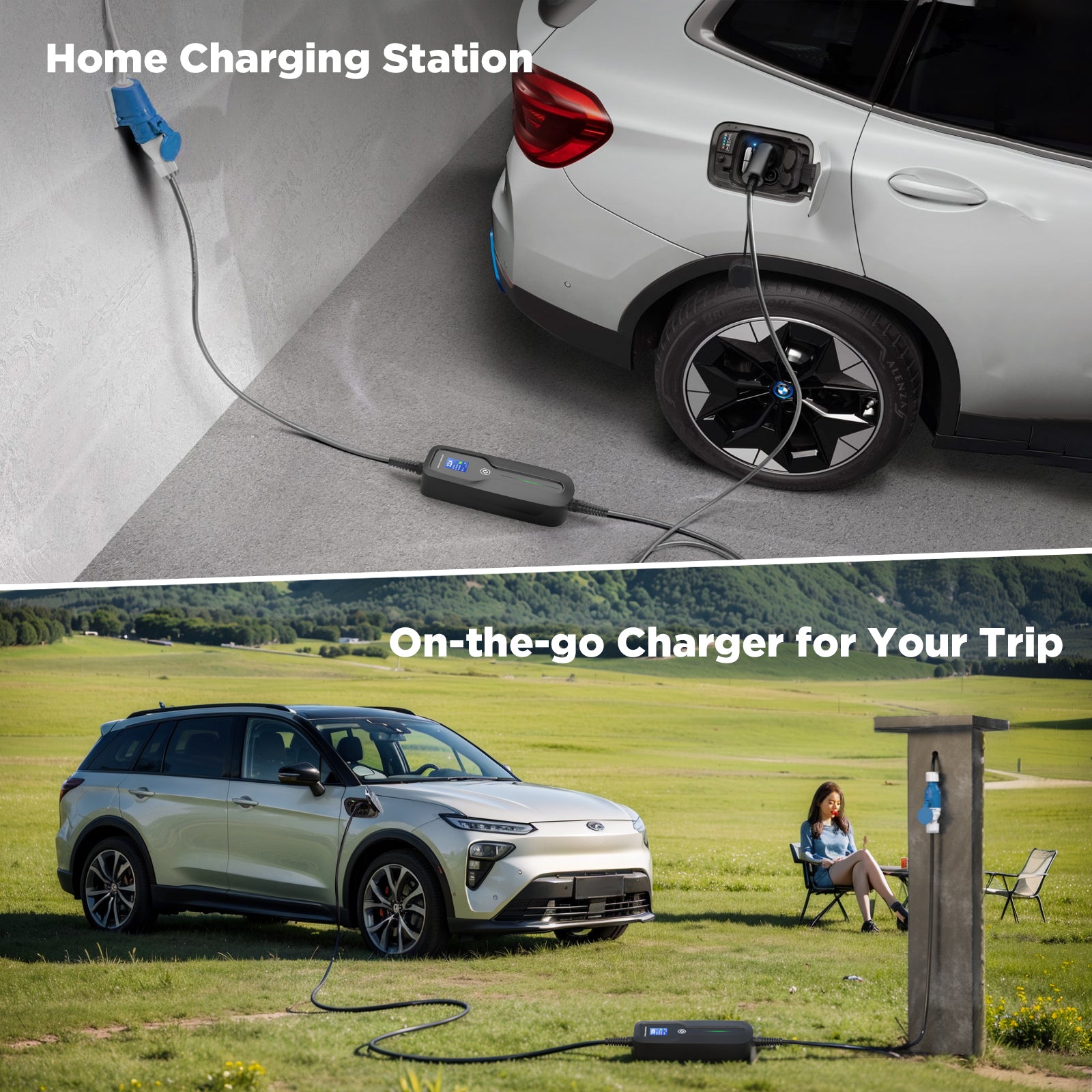 MOREC Type 2 Max 7.2KW Portable EV Charger Fast Electric Charging Solution with CEE Plug - PCD041