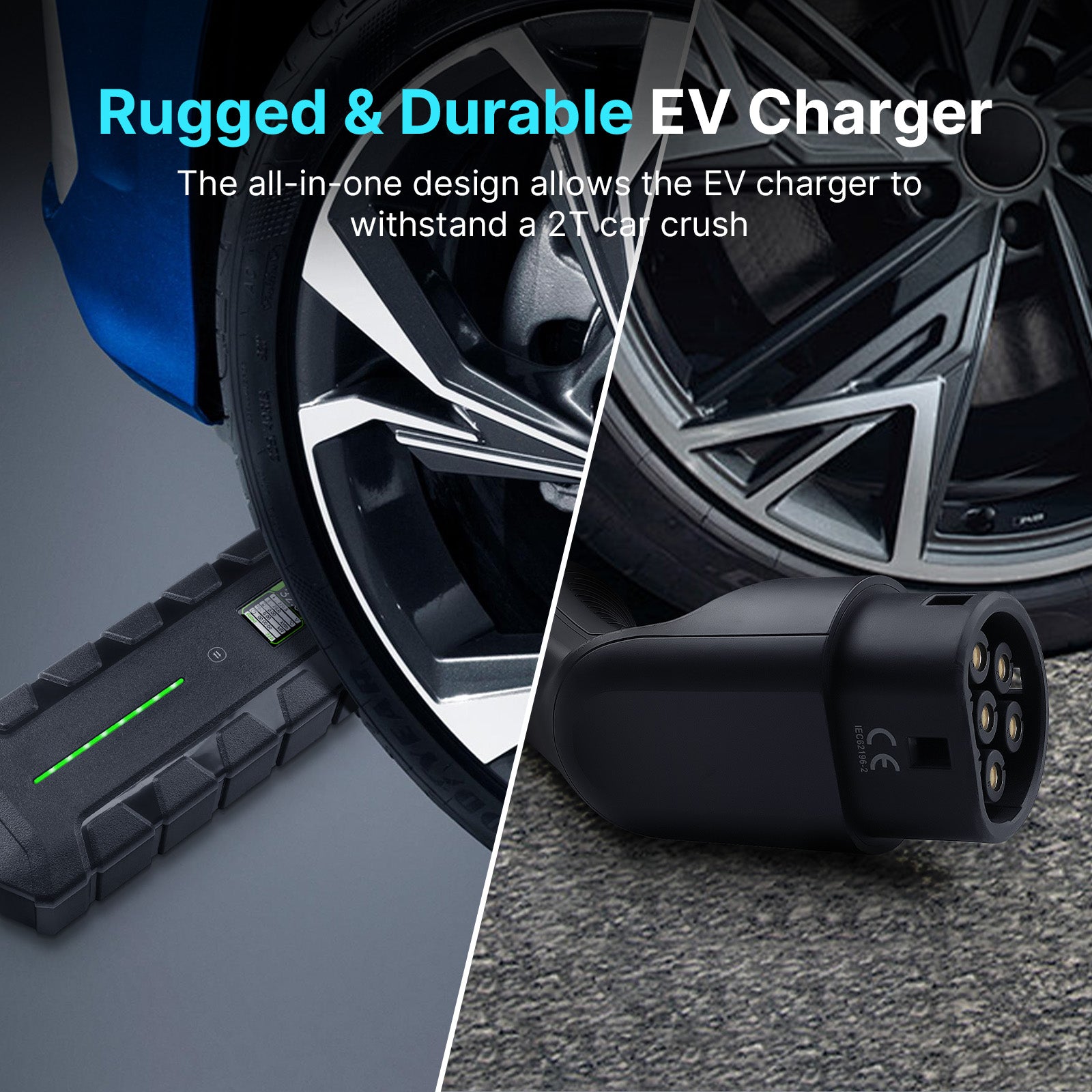 Morec 7.4kW EV Charger 16/24/32A Type 2 Cable to CEE Plug with Storage Bag + Bracket for EV & PHEV - UK