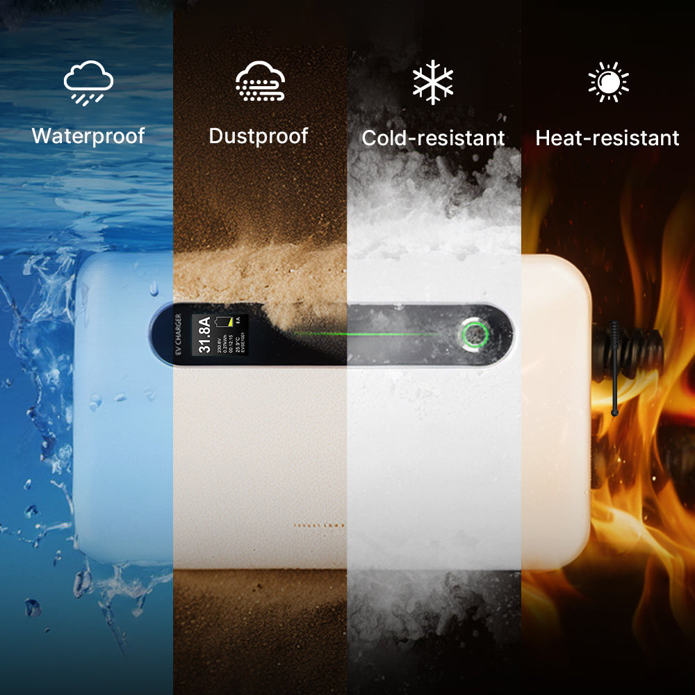 MOREC EV Wallbox Charger with Type 2 Plug 7KW EV Charging Station with LCD Display - F30