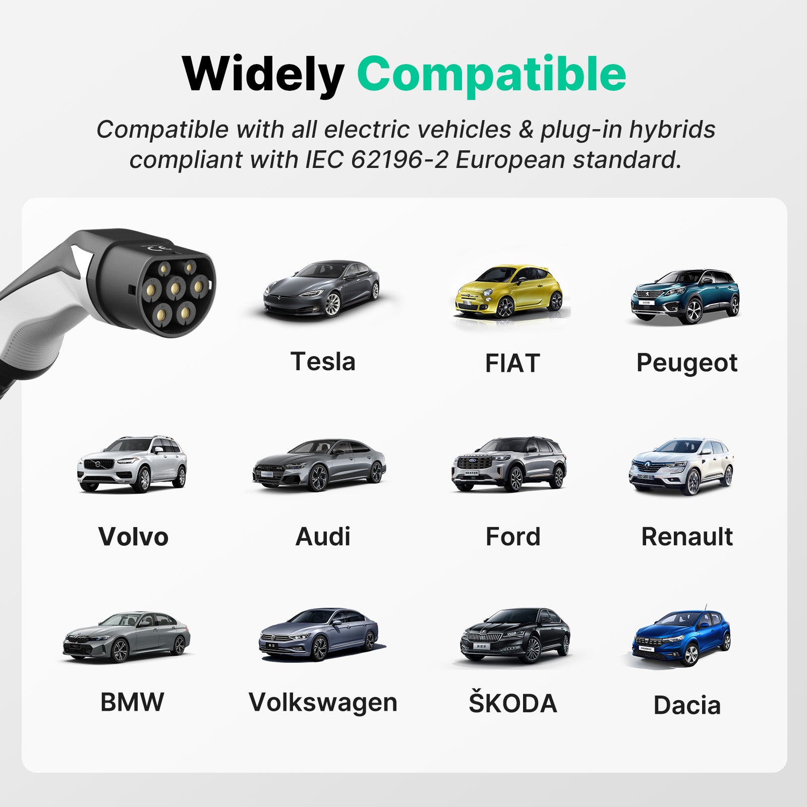 بيع التخليص - كابل شحن 11KW 16A ثلاثي الطور من النوع 2 EV للمركبات الكهربائية & PHEVs