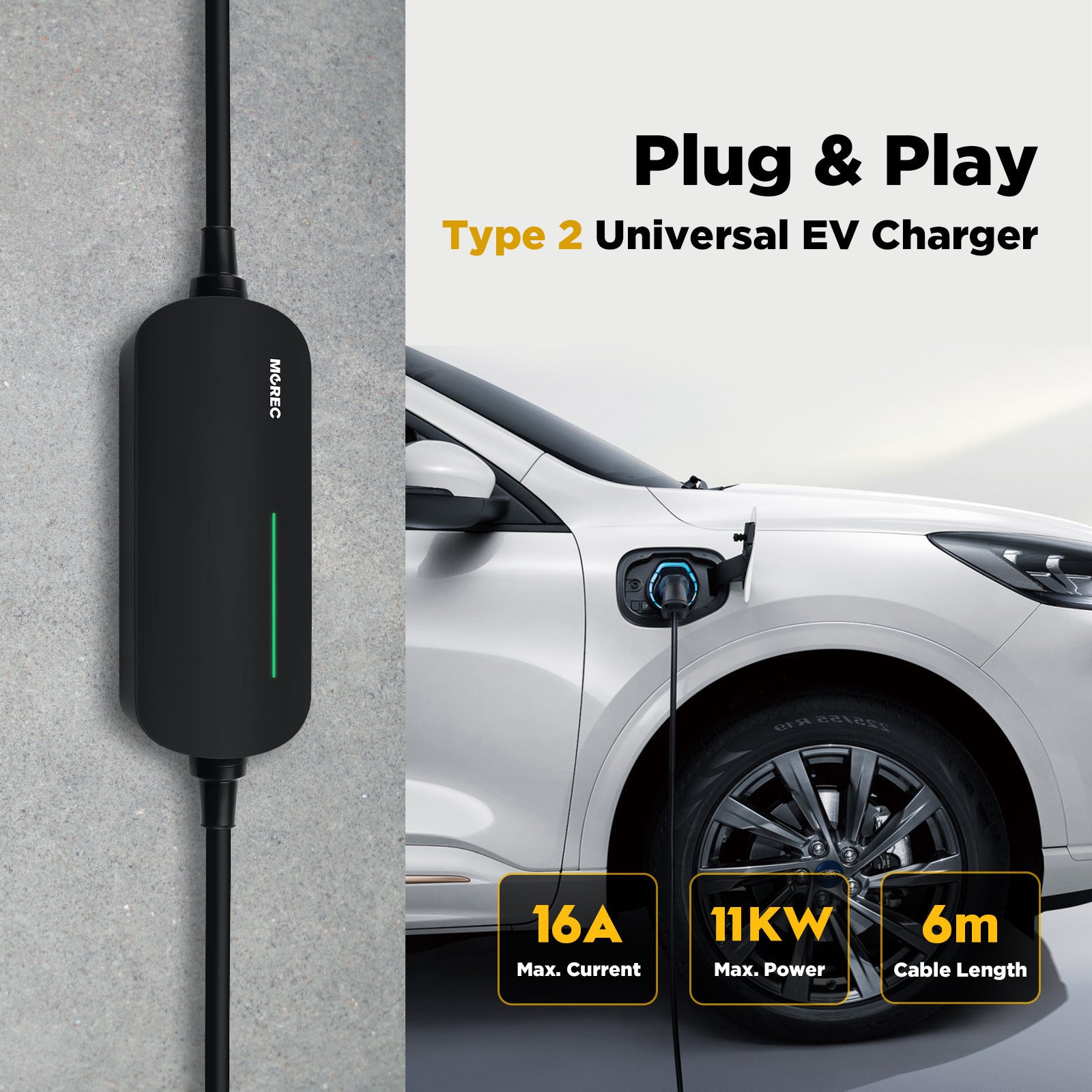 Venta de liquidación - Cargador EV portátil trifásico 11KW 6/8/10/13/16A con enchufe CEE - YM060
