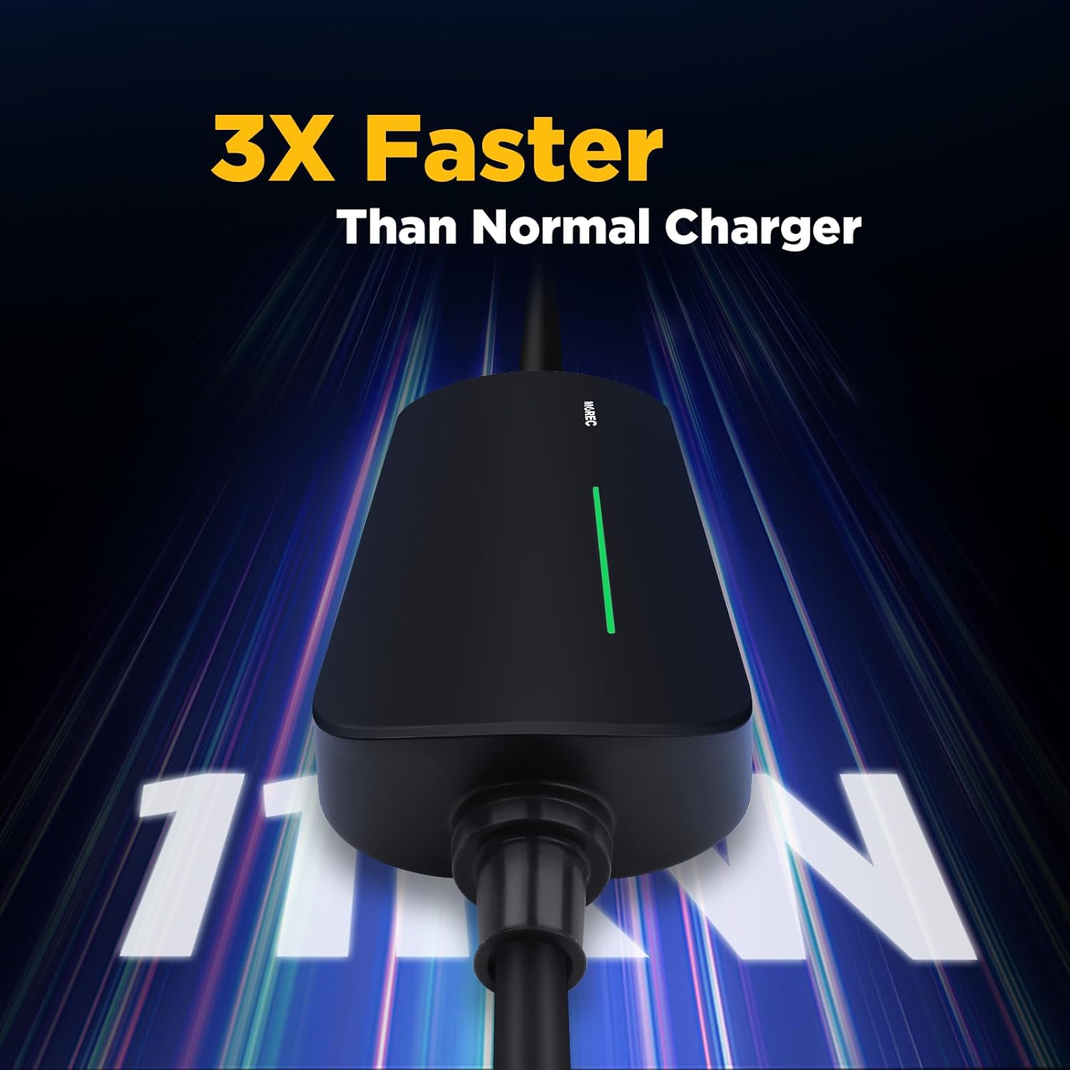 MOREC Type 2 Max 11KW 16A 3-Phases Portable EV Charger with Adjustable Current with CEE Plug - YM060