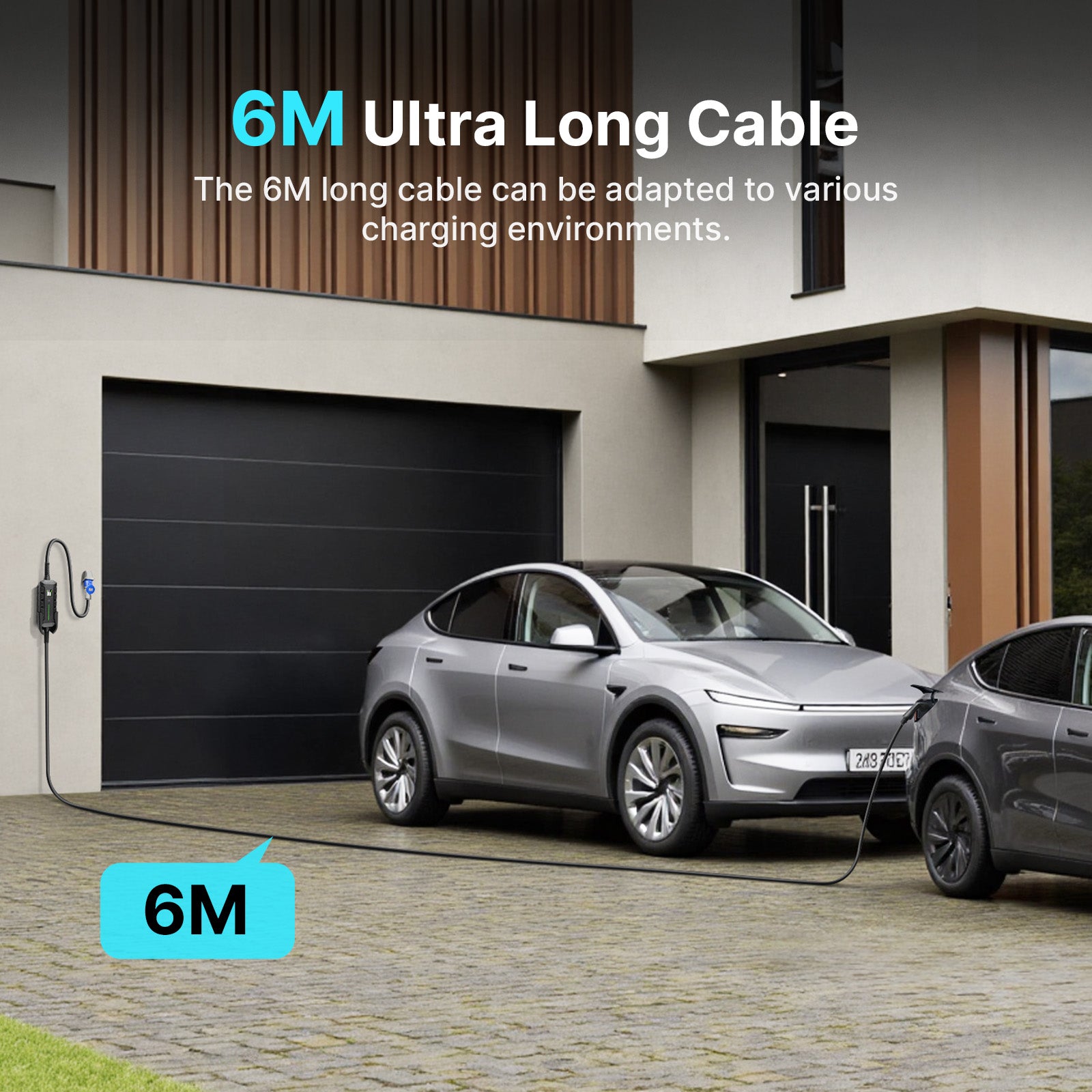 Morec 7.4kW EV Charger 16/24/32A Type 2 Cable to CEE Plug with Storage Bag + Bracket for EV & PHEV - UK