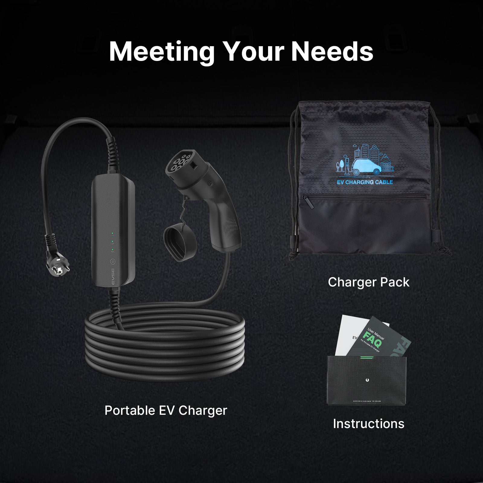 3.6KW Portable EV Charger 10/13/16A With Schuko Plug 100% NEW - YM020