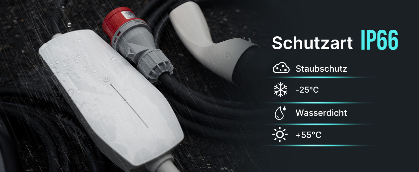 Morec Mobile Wallbox 11KW Fixed Current Type 2 Portable EV Charger With CEE Plug