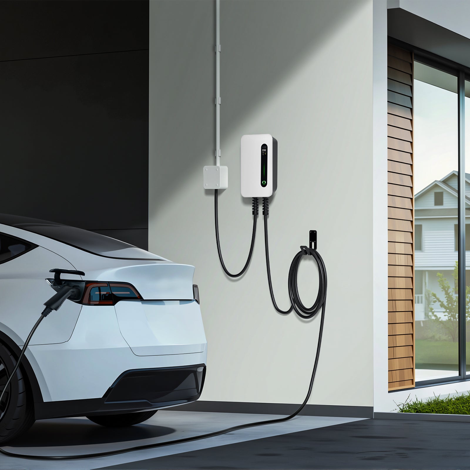 MOREC EV Wallbox Charger with Type 2 Plug 7KW APP Control EV Charging Station - F30APP