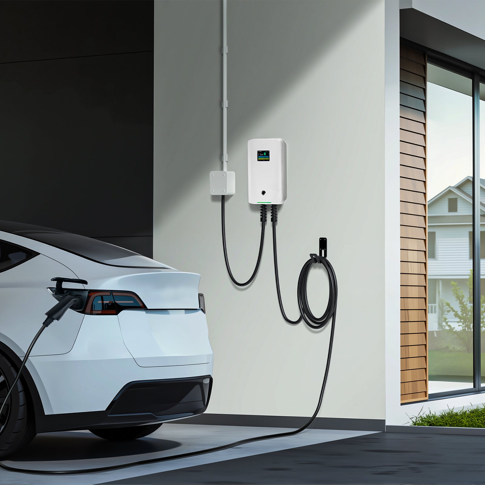 Cargador MOREC EV Wallbox con enchufe tipo 2 Control de aplicación Cargador EV 7/11/22KW - MC20CAPP