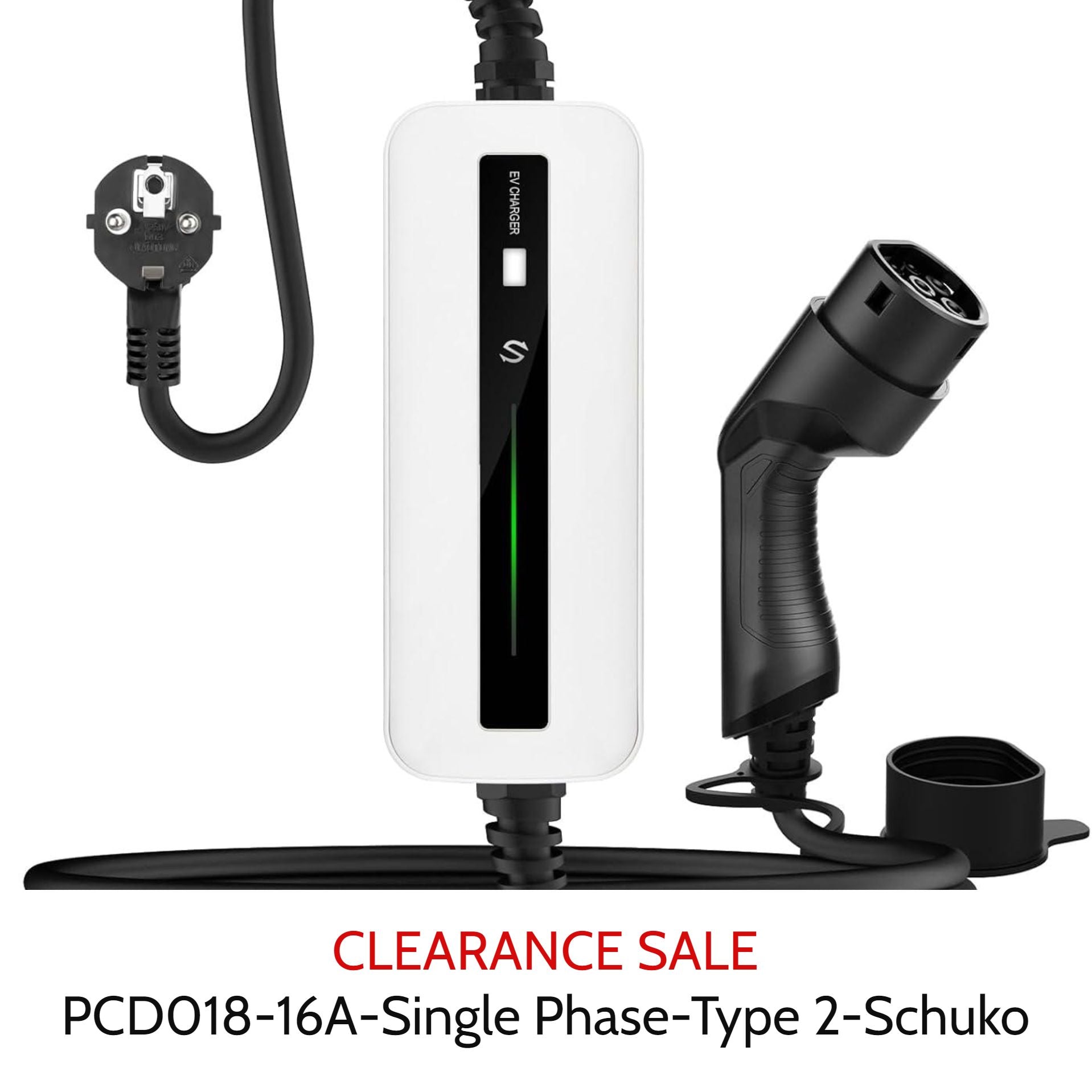 Clearance Sale - MOREC 16A Portable EV Charger with Type 2 Schuko Plug - CL2410