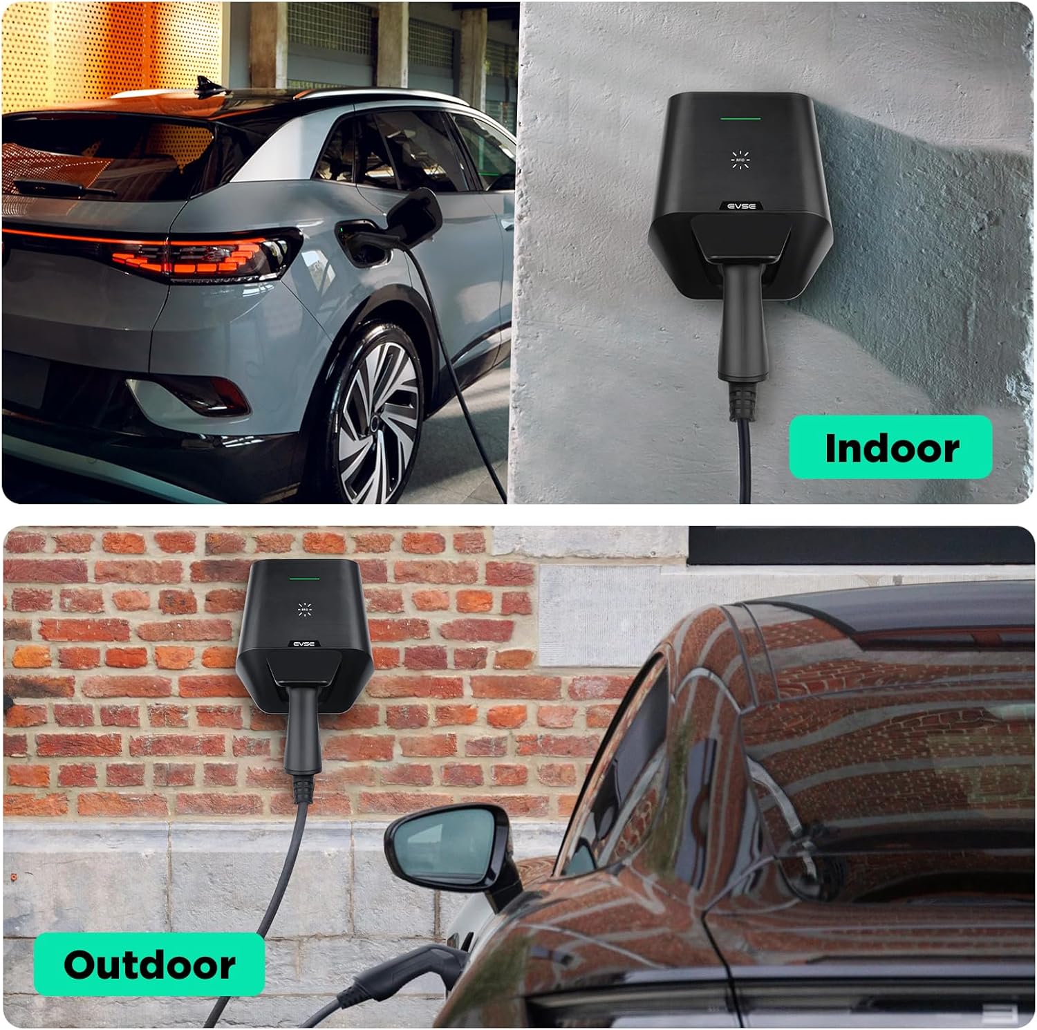 RFID Control Adjustable Current MOREC Max 7KW EV Wallbox Charger with Type 2 Socket - LX30RFID