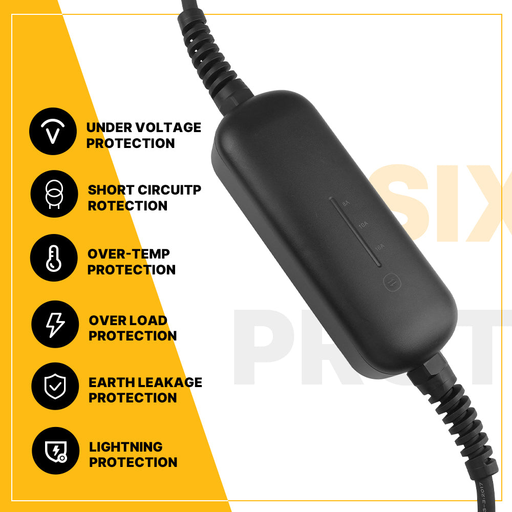 Chargeur EV portable intelligent MOREC Type 2 Max 3,6 kW avec prise Schuko - PCD018T2