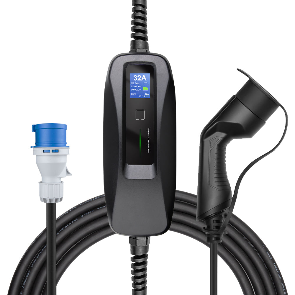 MOREC Type 2 Max 7.2KW Portable EV Charger Fast Electric Charging Solution with CEE Plug - PCD041/PCD040