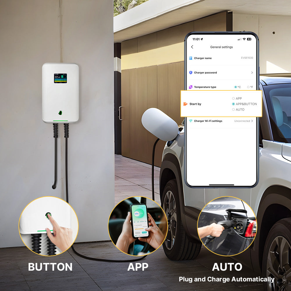 Morec 22KW 400V APP EV Charging Station With Type 2 Plug For EVs & PHEVs - MC20CAPP