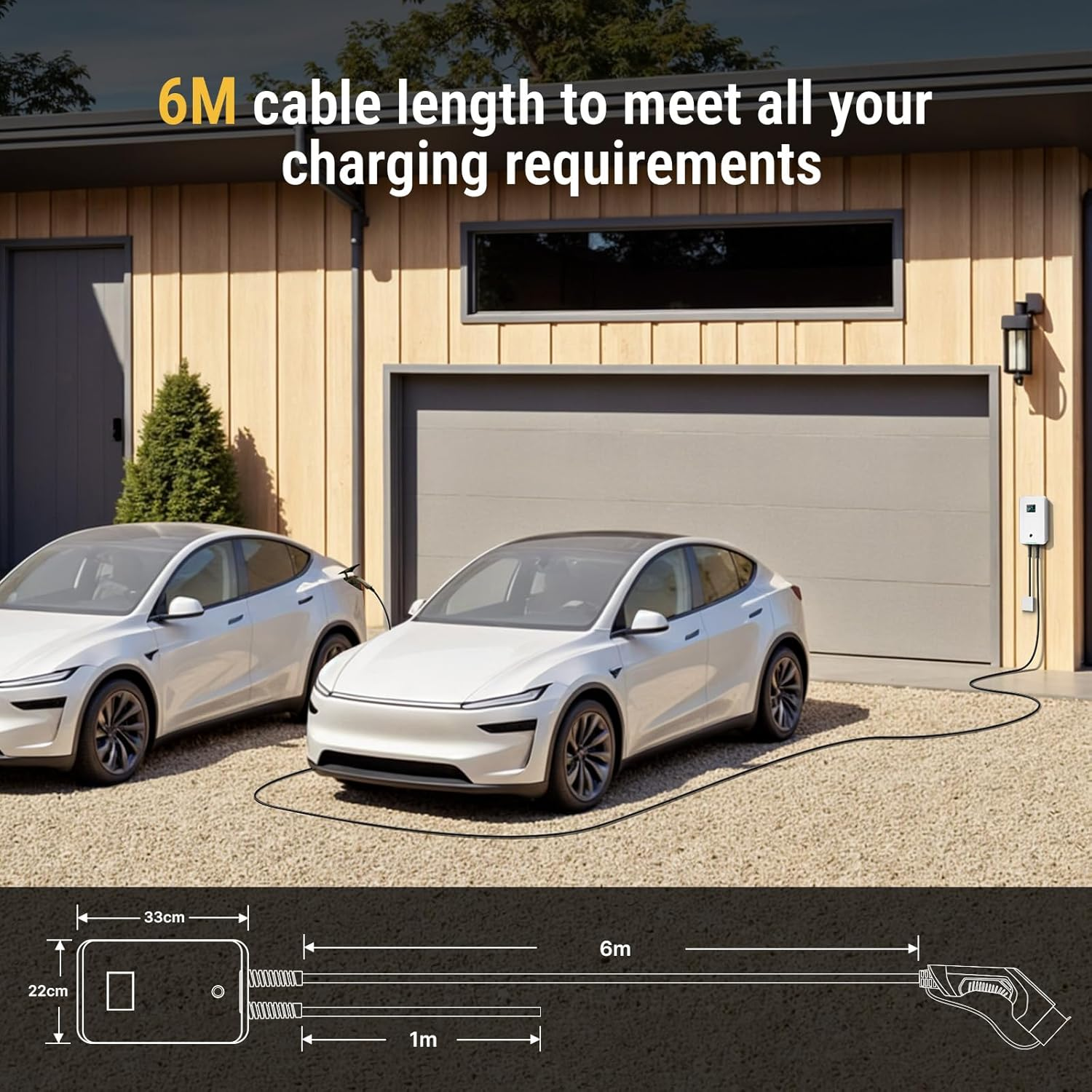 MOREC EV Wallbox Charger with Type 2 Plug APP Control 7/11/22KW EV Charger - MC20CAPP