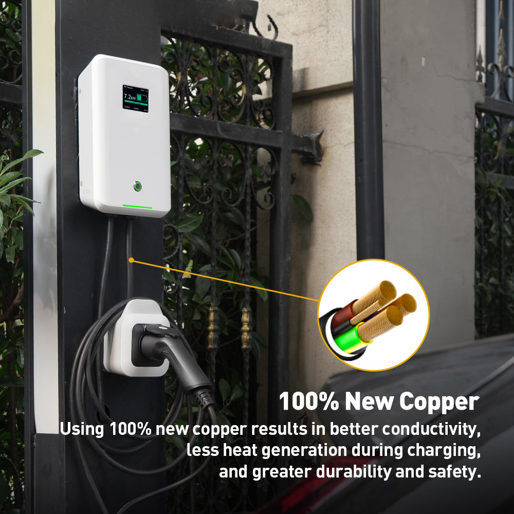 MOREC 7KW APP-controlled Wallbox Charger with Type 2 Socket With ANTI-TOUCH Shutter - MC20AAPP