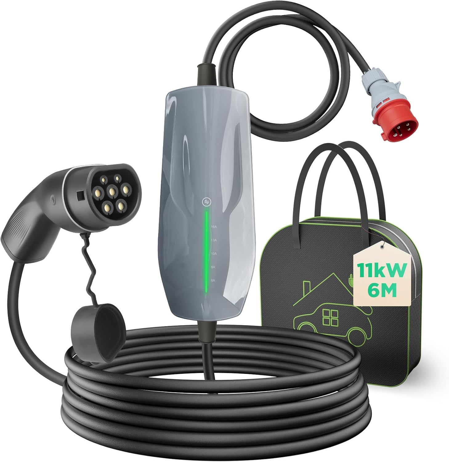 Morec Mobile Wallbox 11KW Type 2 Portable EV Charger With CEE Plug