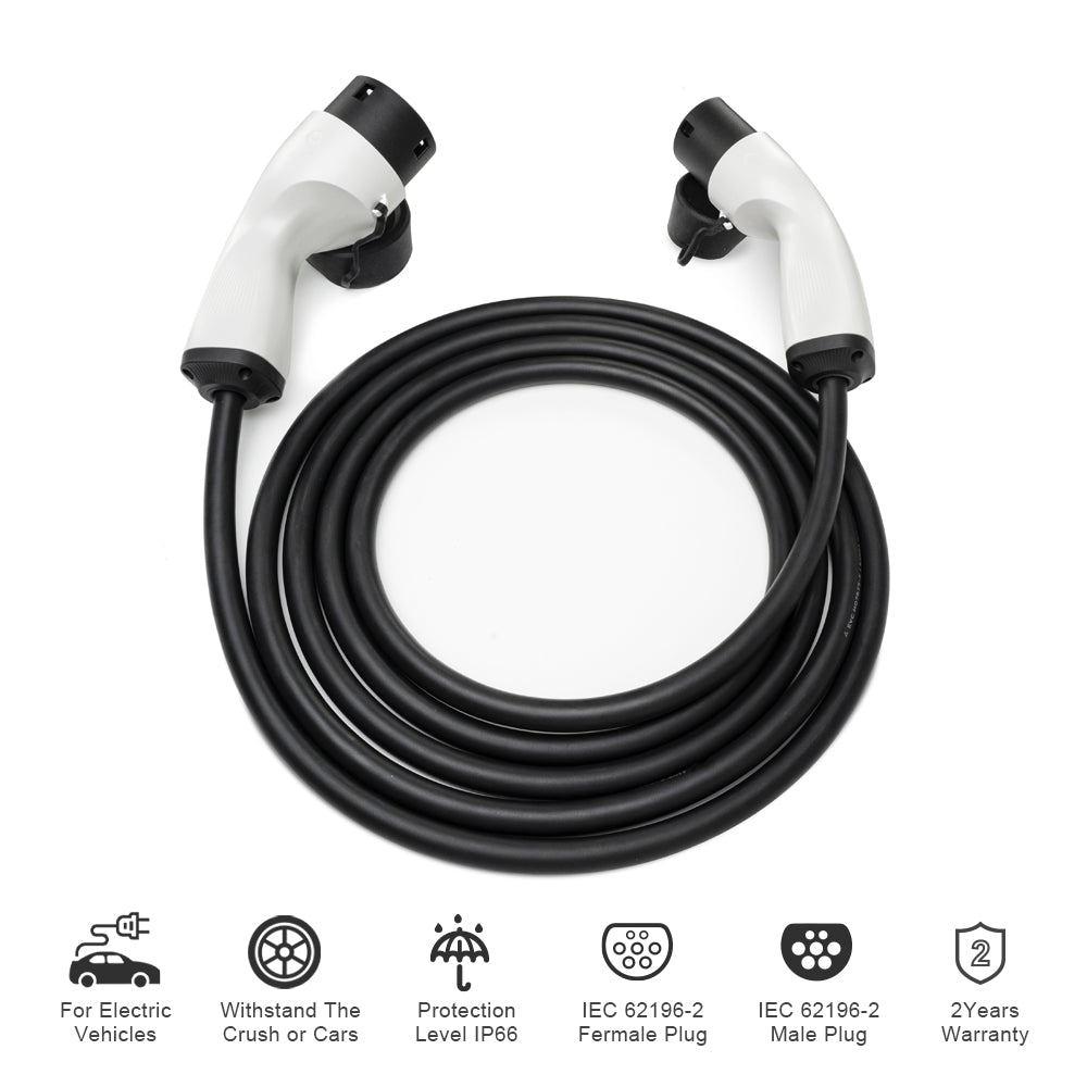 Clearance Sale - MOREC Type 2 7/11KW EV Charging Cable 5 Meter with White Plug