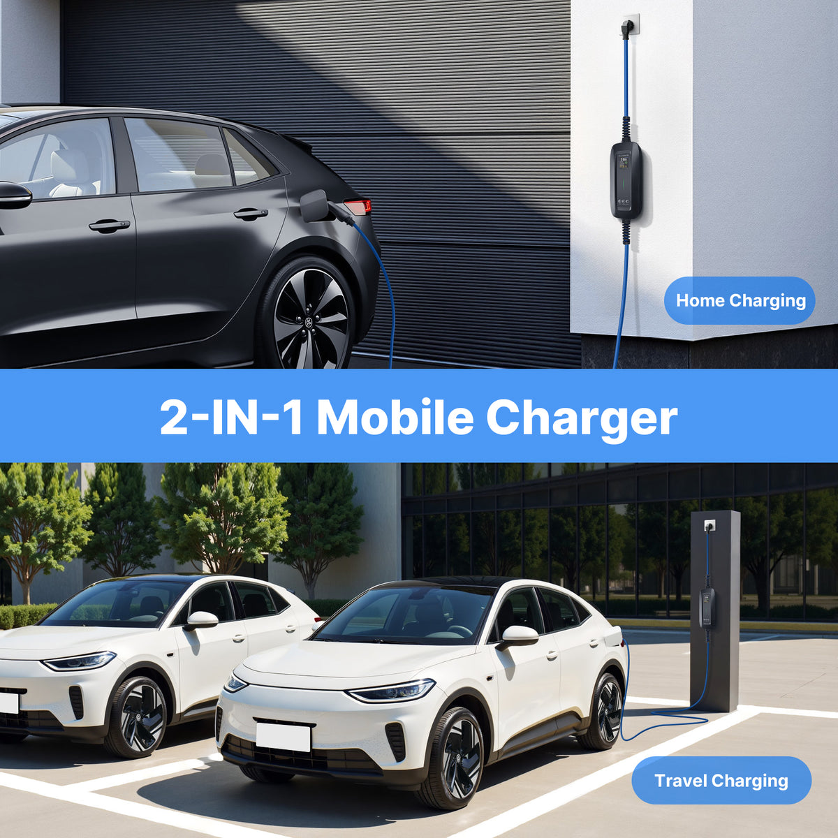 MOREC Type 2 Portable EV Charger with Schuko Plug Delay & Timer Function Available - PCD032