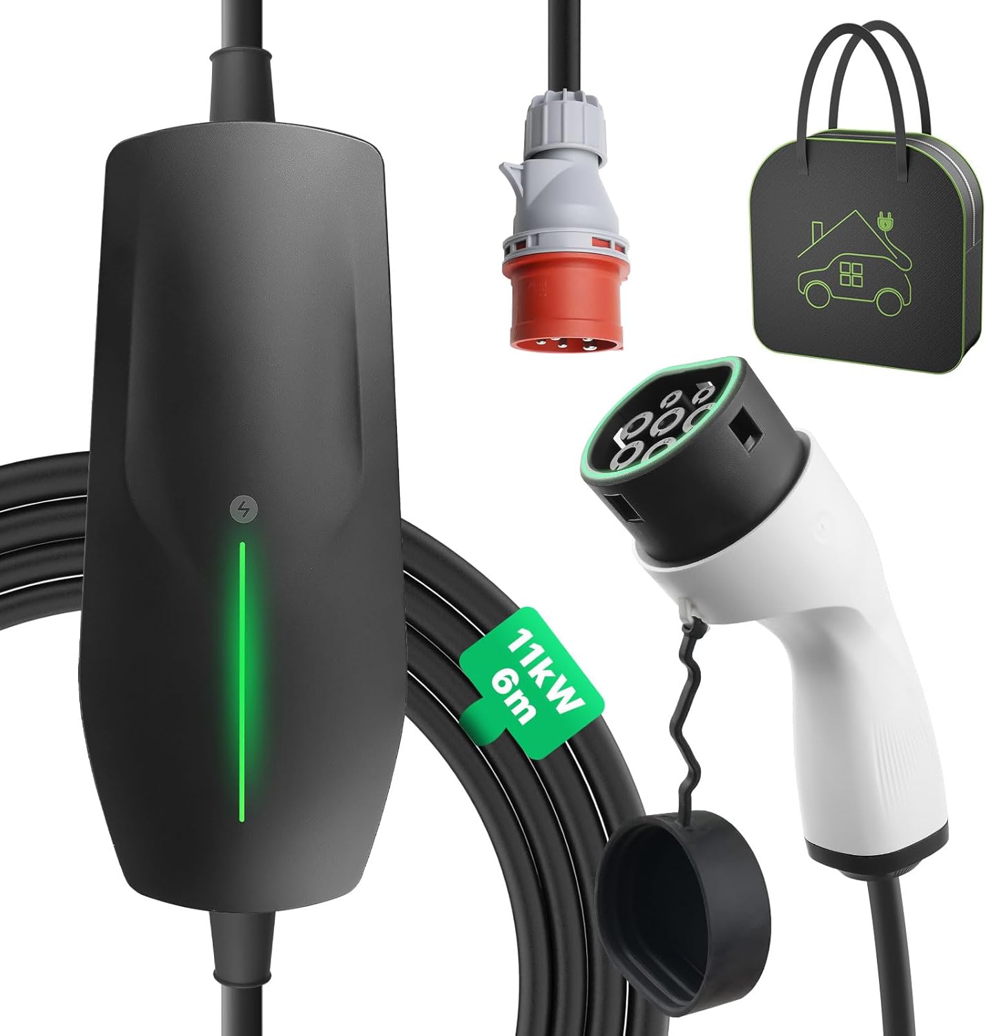 Morec Mobile Wallbox 11KW Type 2 Portable EV Charger With CEE Plug