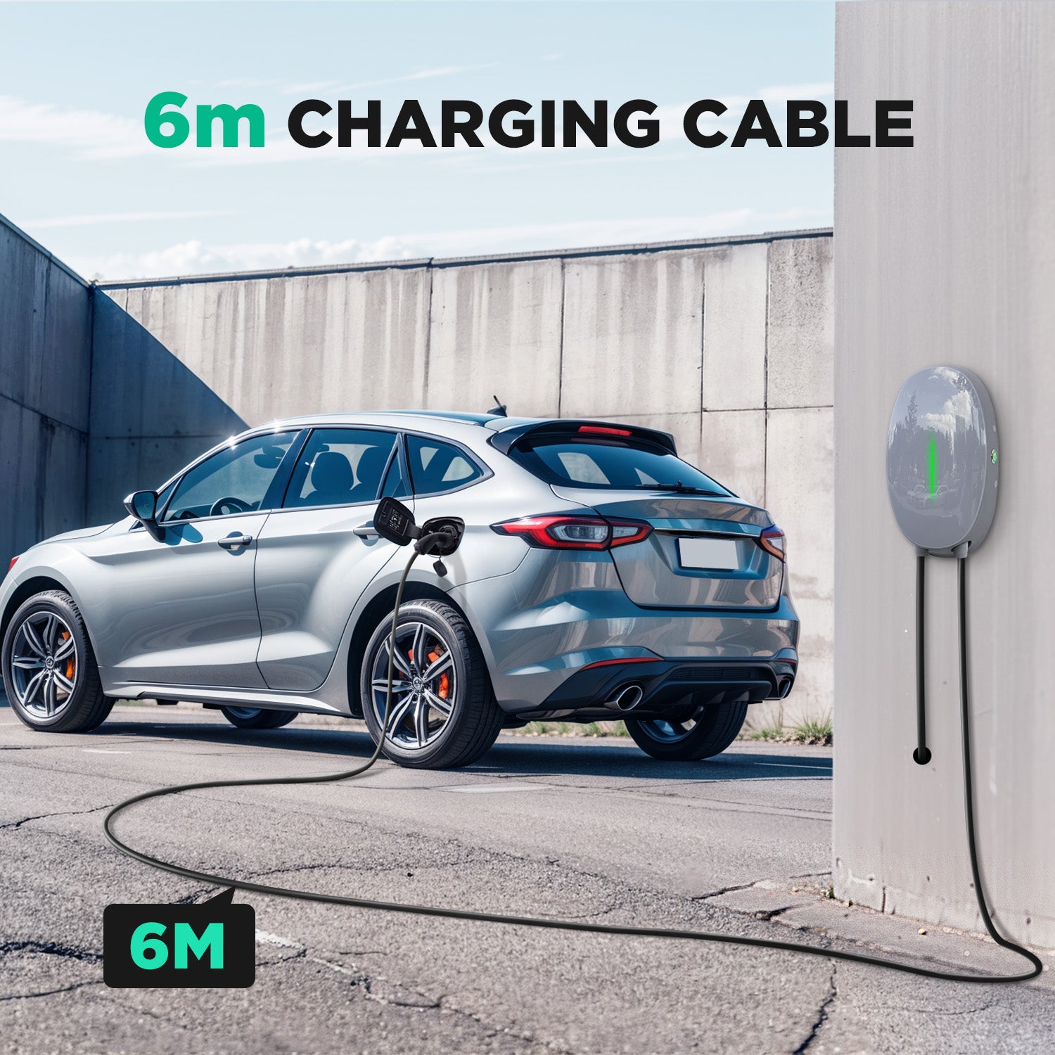 Morec 7KW APP EV Wallbox Charger with Type 2 Plug Elliptical EV Charging Station - WB10APP