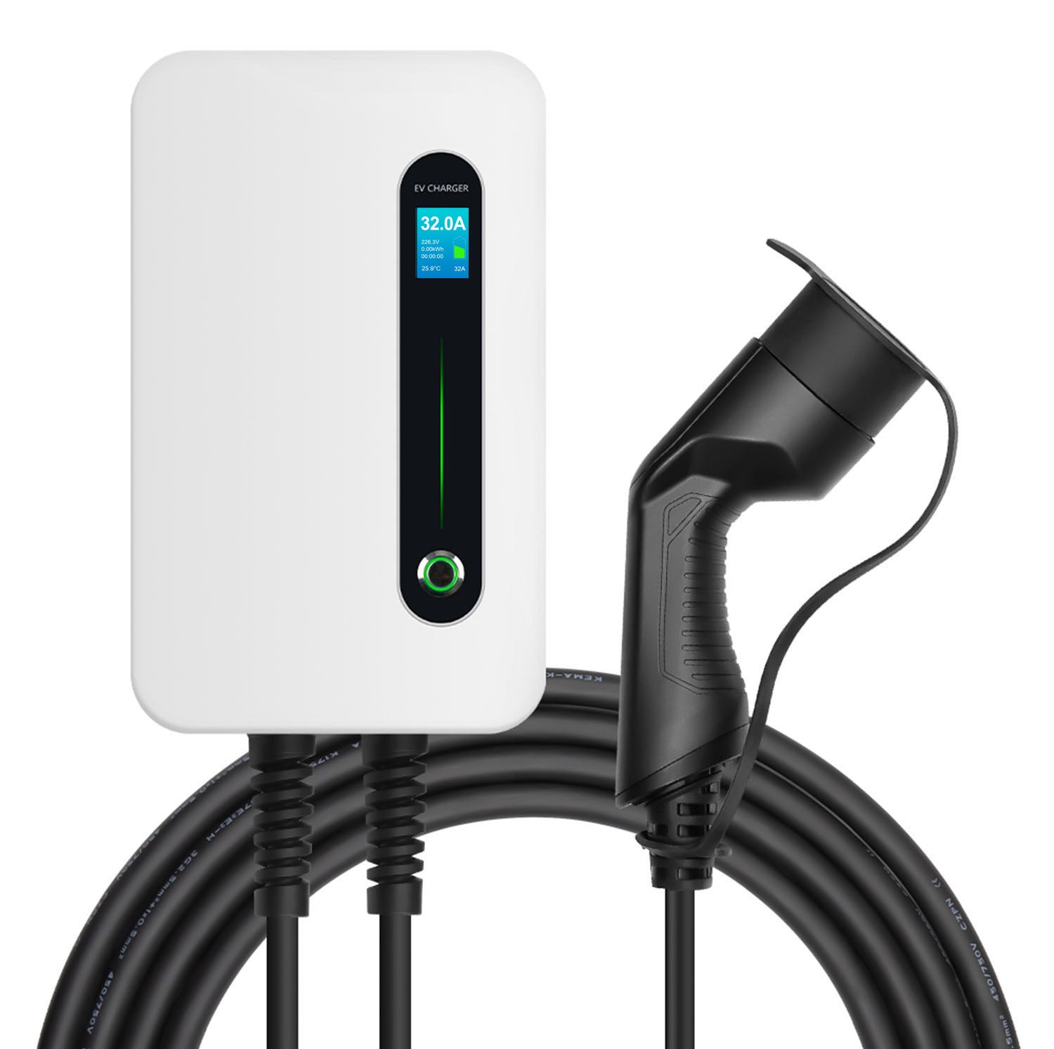 MOREC EV Wallbox Charger with Type 2 Plug 7KW EV Charging Station with LCD Display - F30