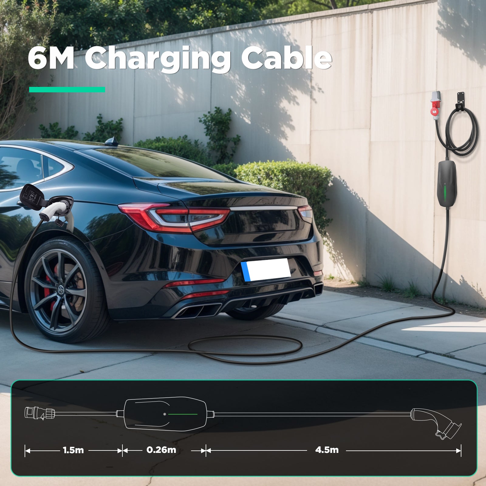 Morec Mobile Wallbox 11KW Fixed Current Type 2 Portable EV Charger With CEE Plug