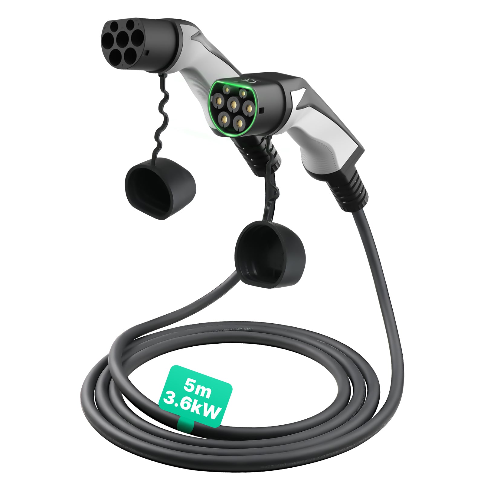 3.6KW Type 2 EV Charging Cable 5 Meters - WS Series Cable