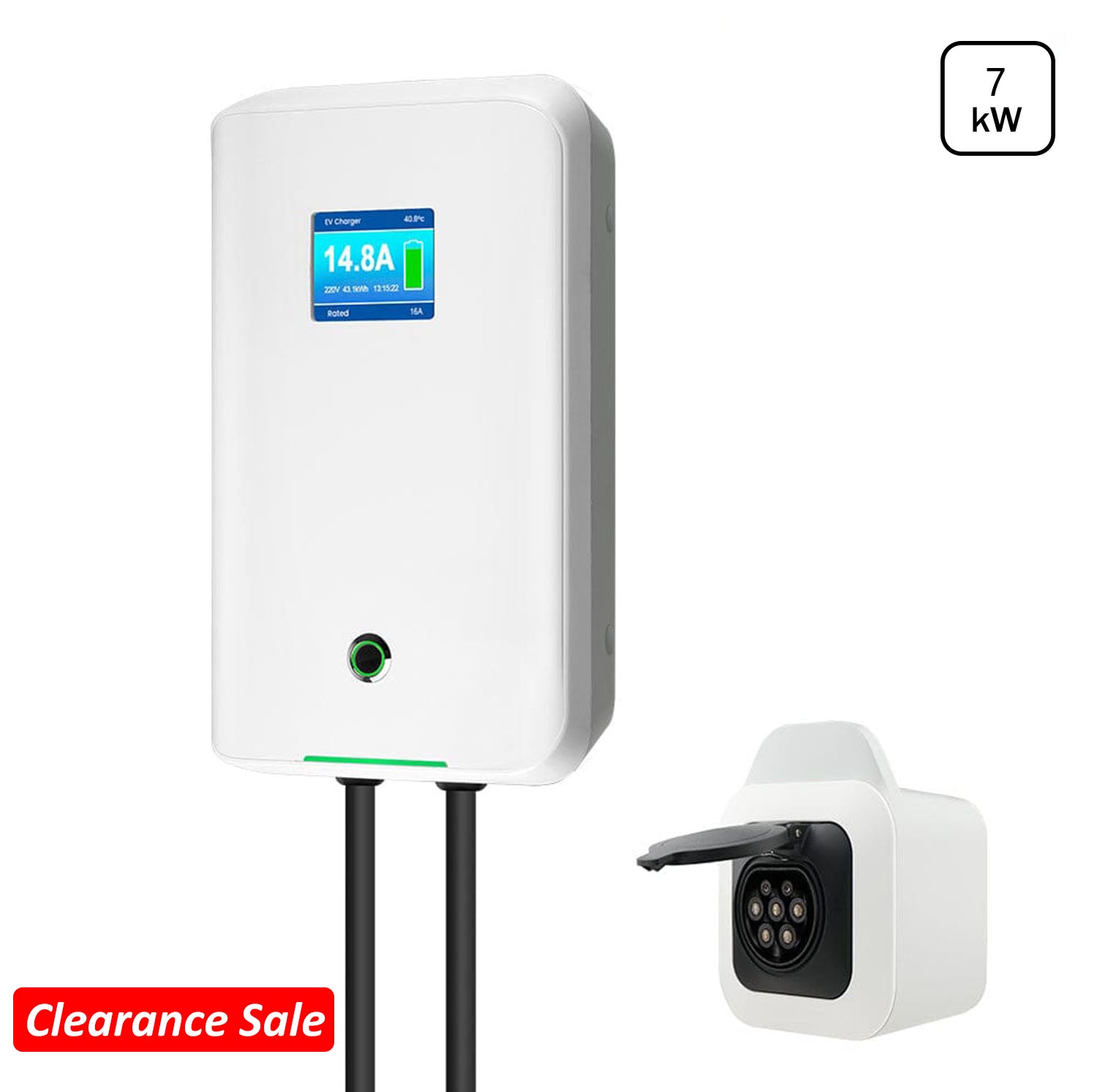 Clearance Sale - Type 2 MOREC Max 7KW EV Wallbox Charger  Basic Control