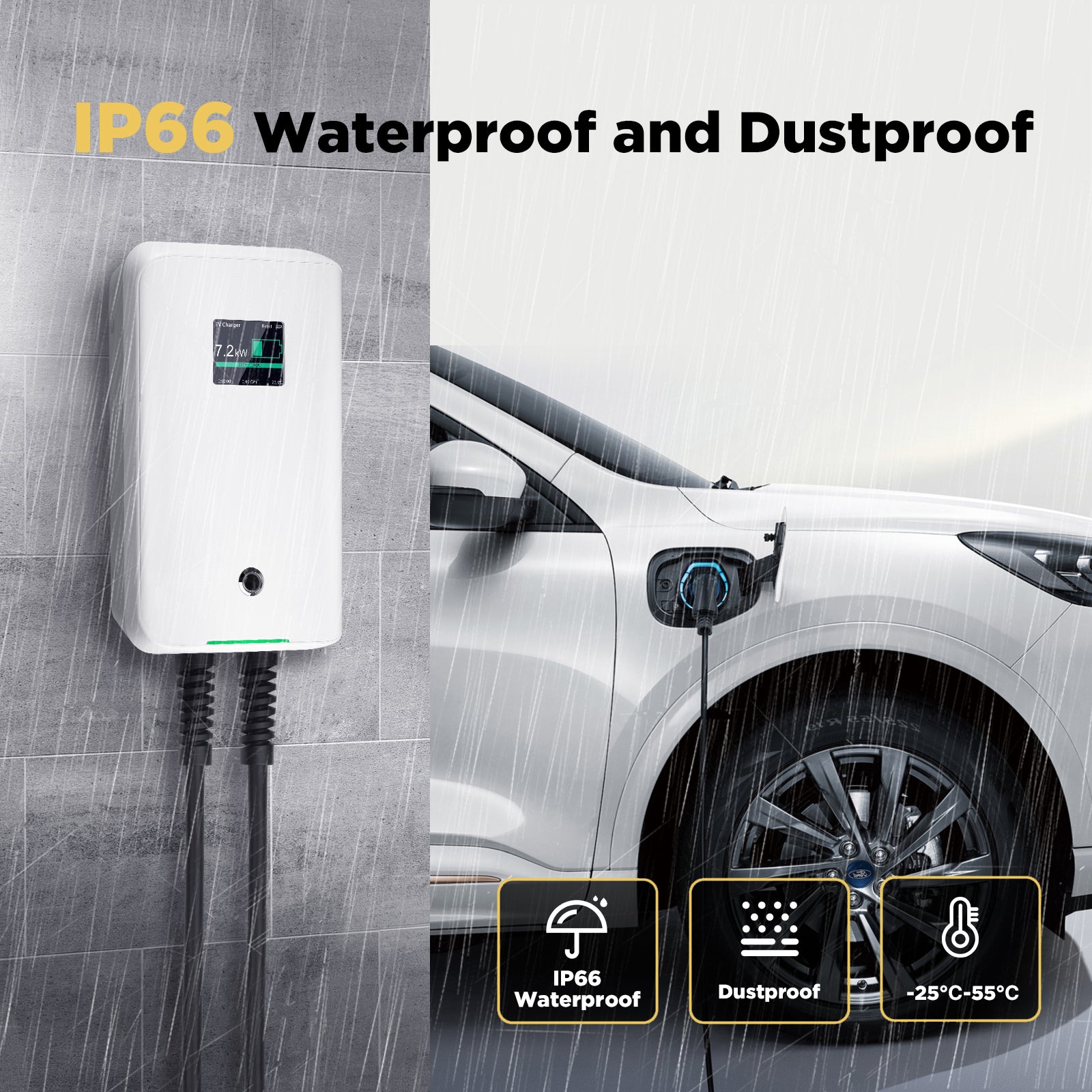 Morec 22KW 400V APP EV Charging Station With Type 2 Plug For EVs & PHEVs - MC20CAPP