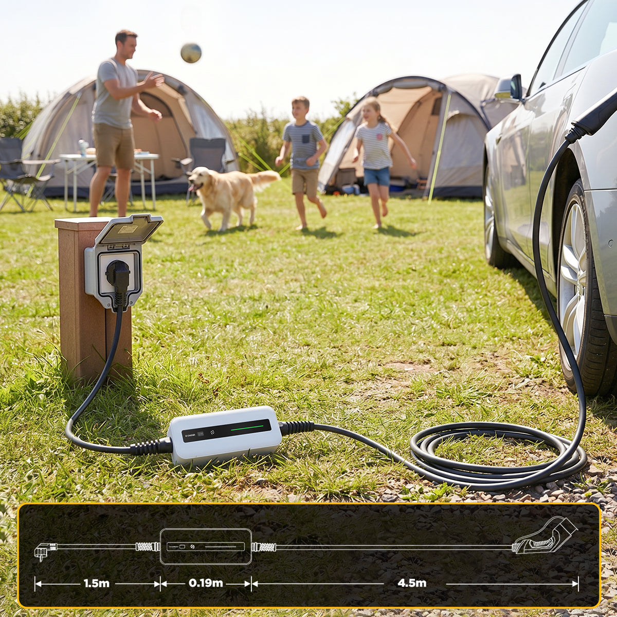 MOREC Type 2 Max 3.6KW Smart Portable EV Charger with Schuko Plug - PCD018T2