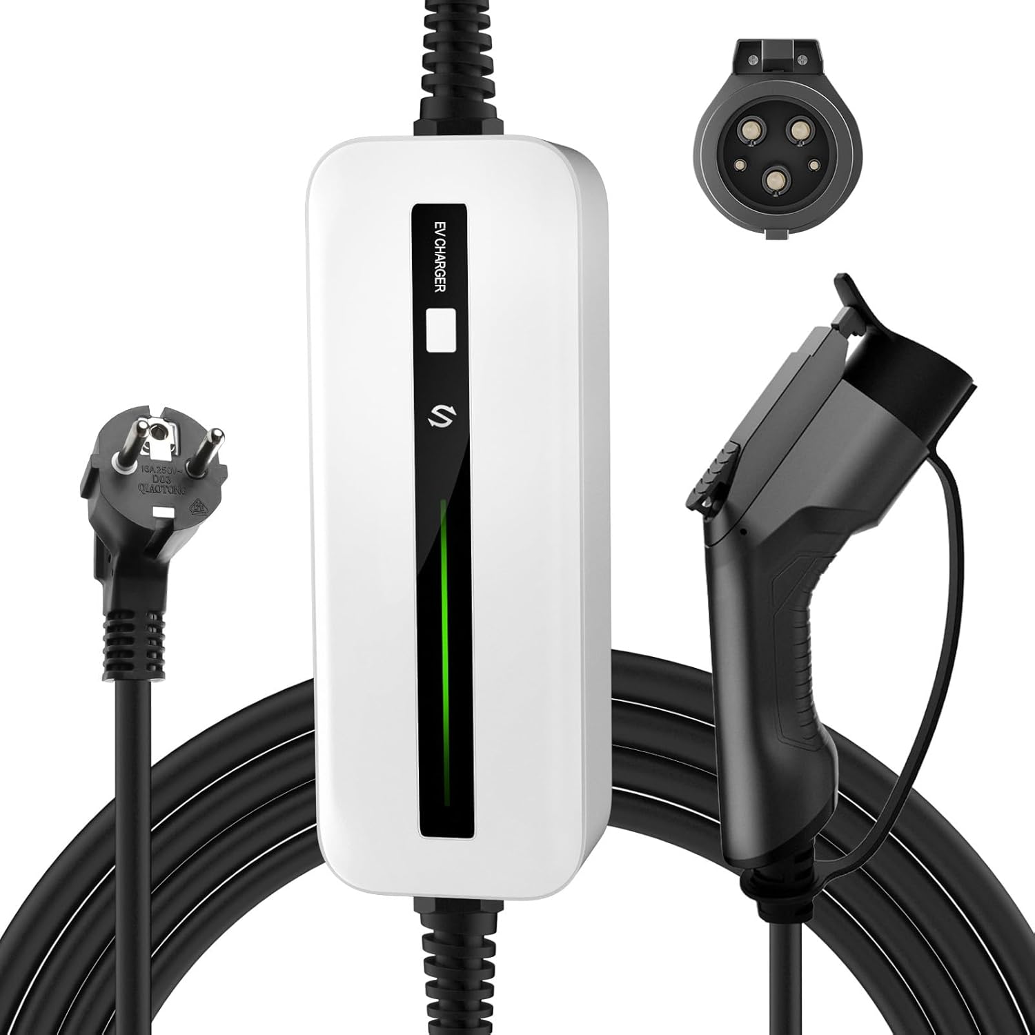 Clearance Sale - SAE J1772 Type 1 MOREC Max 3.6KW Portable EV Charger Switchable 10/16A with Schuko Plug - PCD018T1