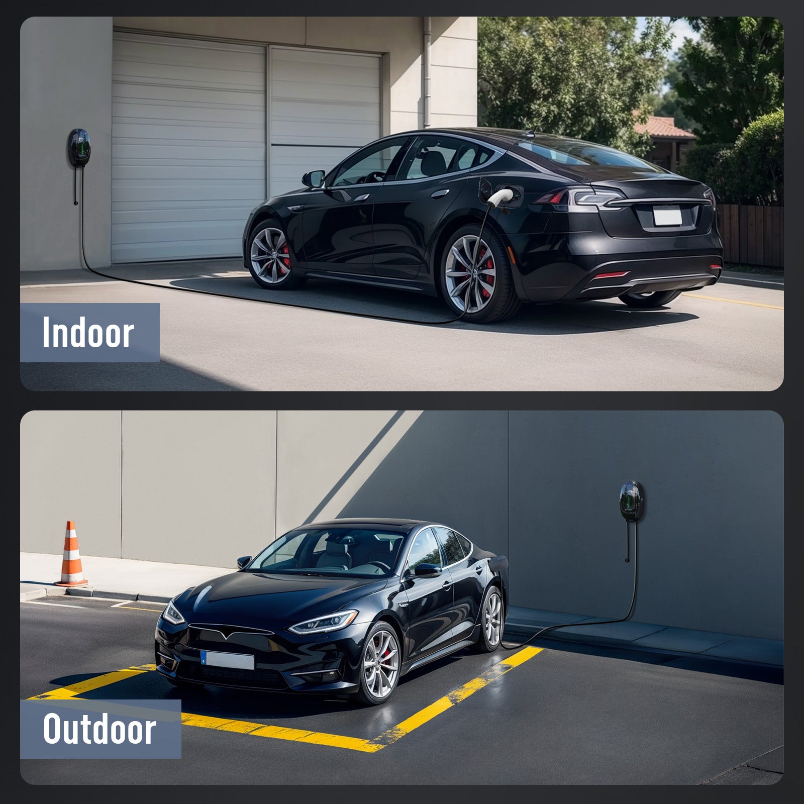 Morec 7KW APP EV Wallbox Charger with Type 2 Plug Elliptical EV Charging Station - WB10APP