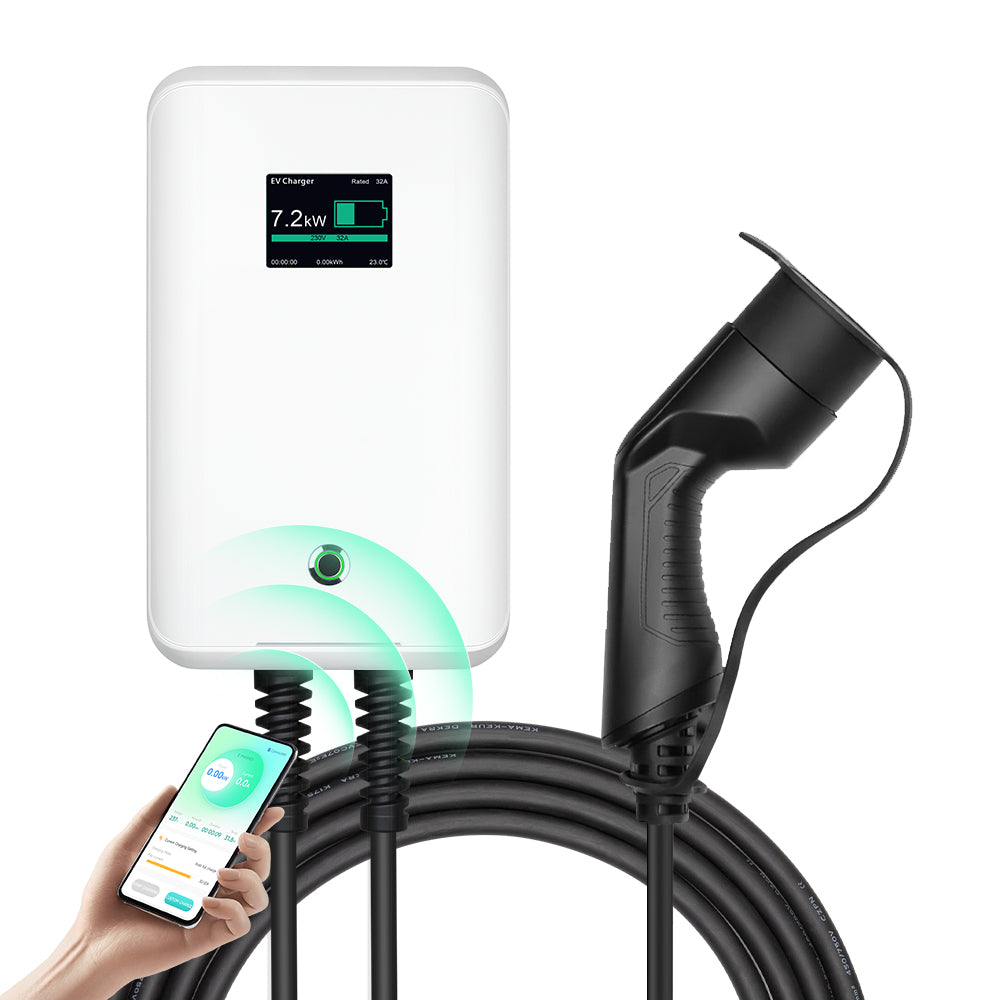 MOREC EV-Wallbox-Ladegerät mit Typ-2-Stecker, APP-Steuerung, 7/11/22 kW EV-Ladegerät – MC20CAPP