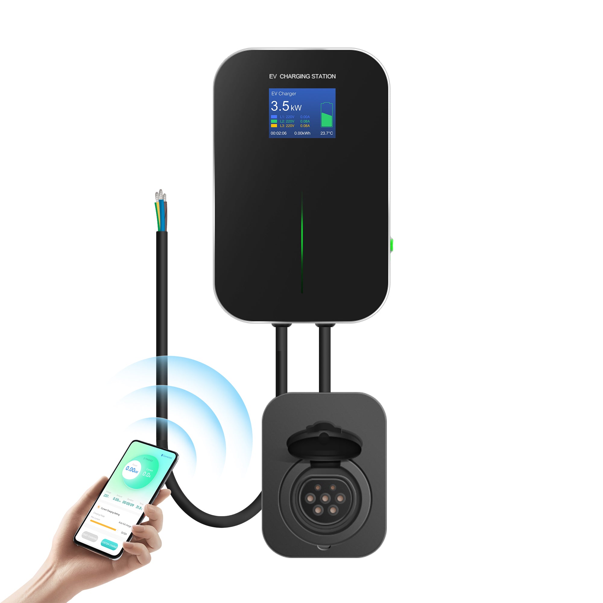 Clearance Sale - APP-controlled 3.5/7KW EV Wallbox Charger With Type 2 Socket EV Charging Station - BS20