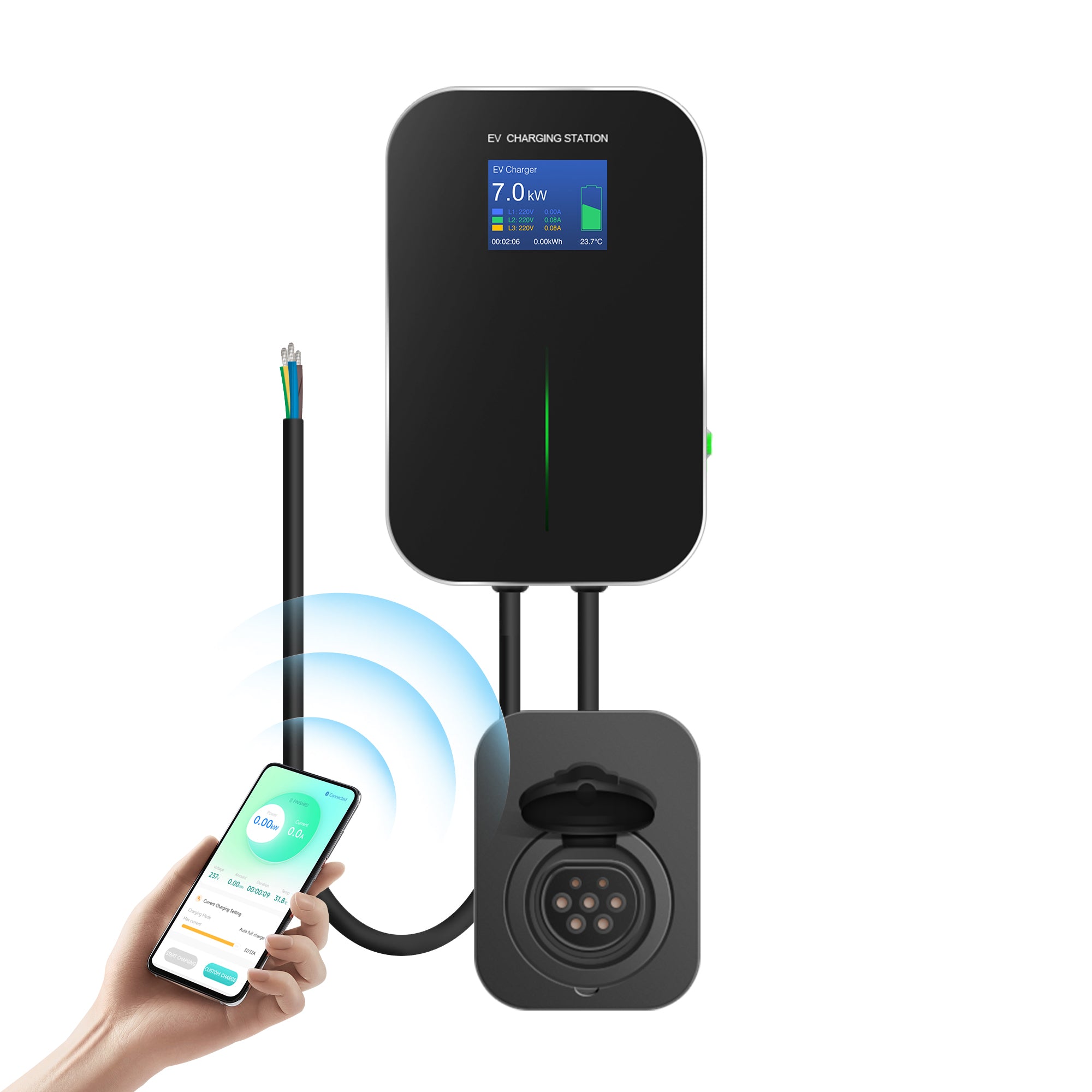 Clearance Sale - APP-controlled 3.5/7KW EV Wallbox Charger With Type 2 Socket EV Charging Station - BS20
