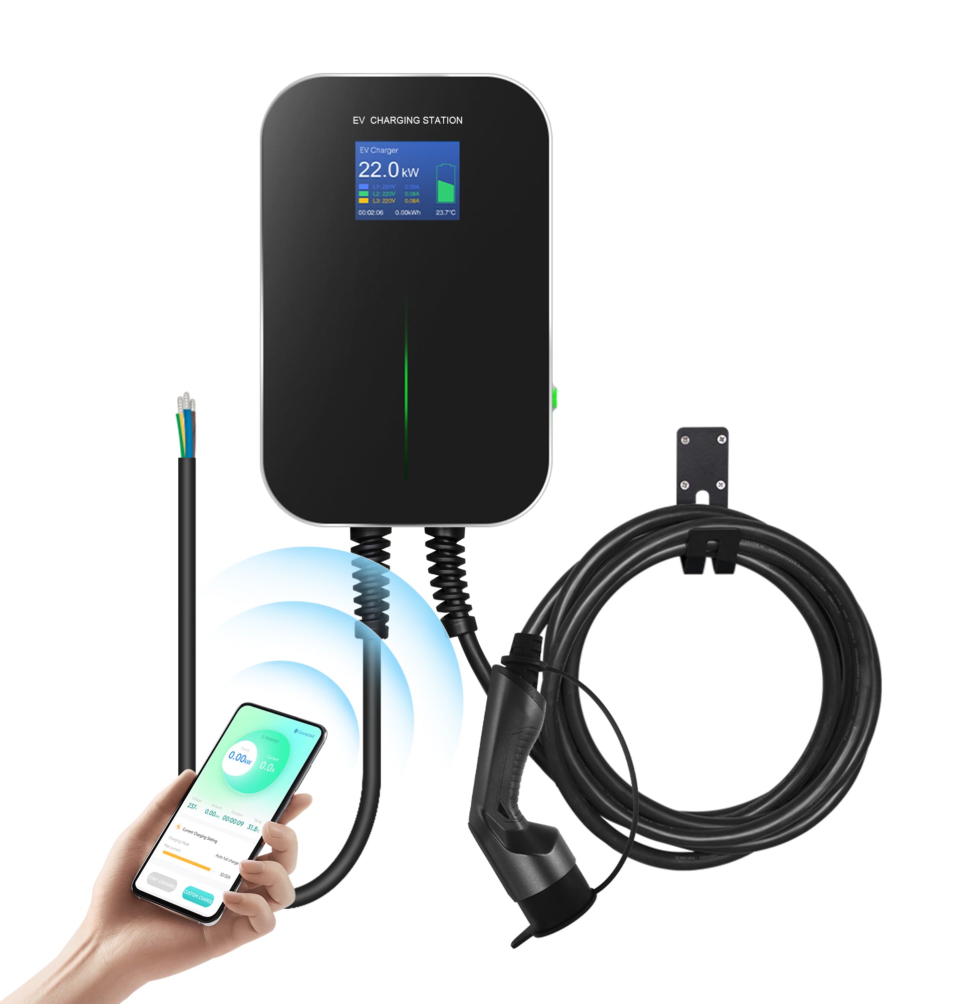Clearance Sale - APP-controlled 7/22KW EV Wallbox Charger With Type 2 Plug - BS20