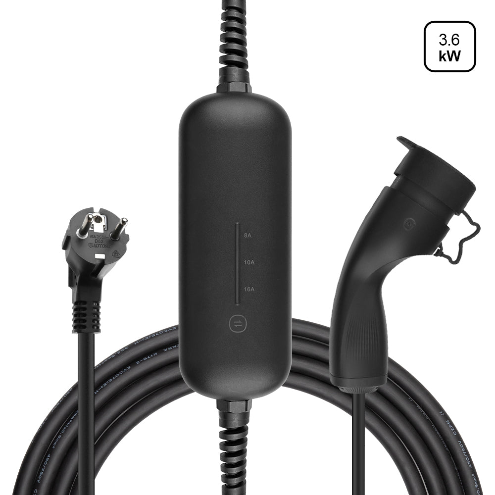 5 Meter MOREC Type 2 Max 3.6KW Smart Portable EV Charger with Schuko Plug - PCD017