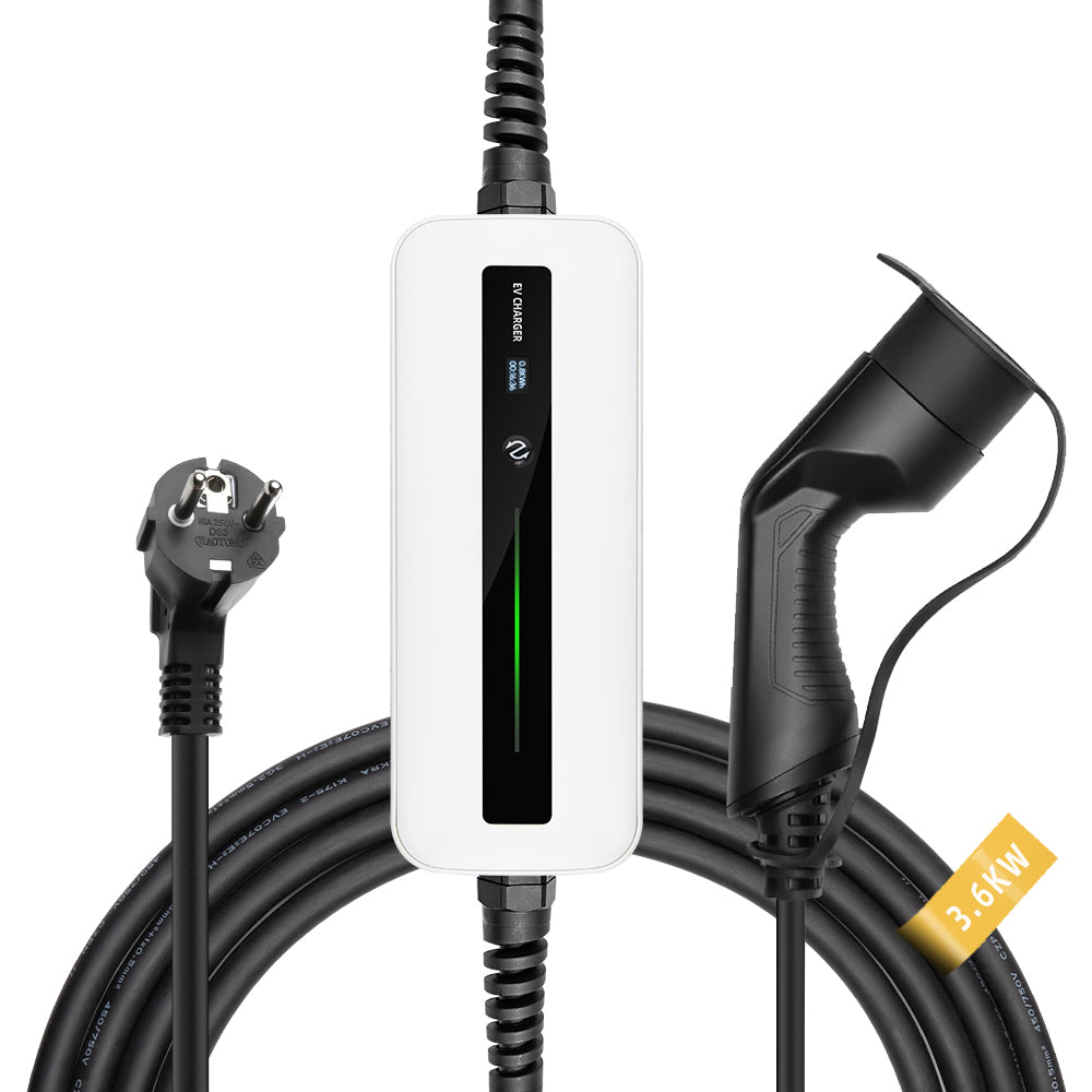 MOREC Type 2 Max 3.6KW Smart Portable EV Charger with Schuko Plug - PCD018T2