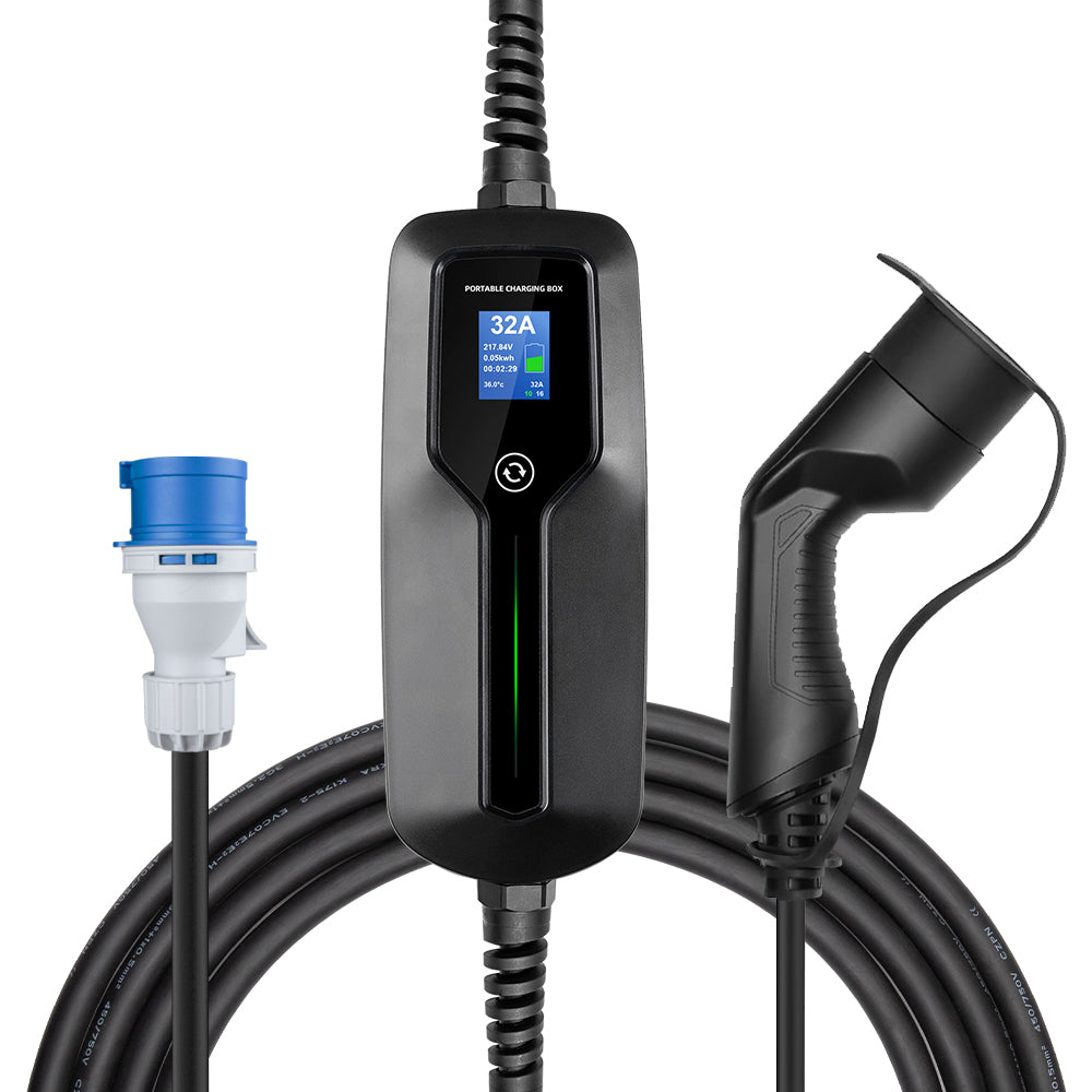 MOREC Typ 2, max. 7,2 kW, tragbares EV-Ladegerät, schnelle elektrische Ladelösung mit CEE-Stecker – PCD041
