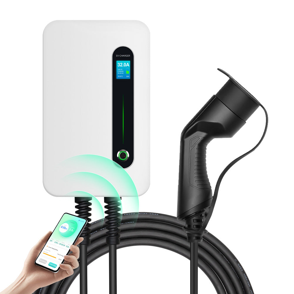 MOREC EV Wallbox Charger with Type 2 Plug 7KW APP Control EV Charging Station - F30APP