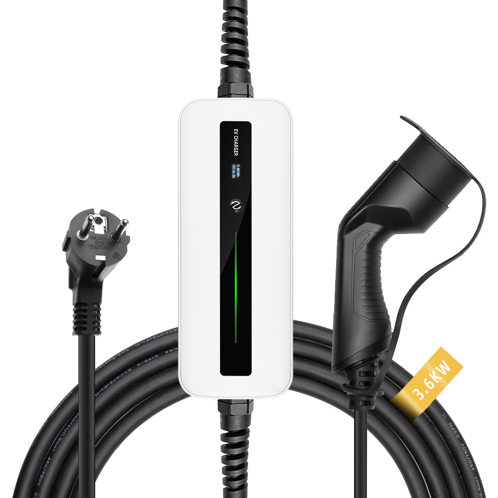 MOREC Type 2 Max 3.6KW Smart Portable EV Charger with Schuko Plug - PCD018T2